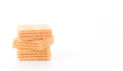 orange wafer on white background