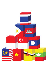 Fototapeta premium asean flag box concept EPS file