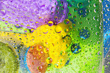 Water drops of colorful background
