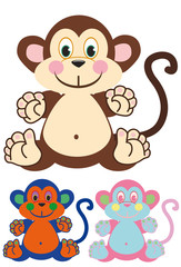 Obraz na płótnie Canvas Little monkeys on a white background.