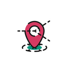 Color line icon for flat design. Map tag