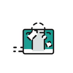 Color line icon for flat design. Luggage