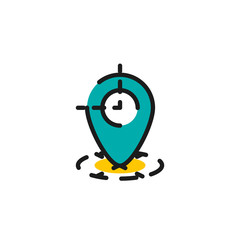Color line icon for flat design. Map tag