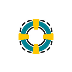 Color line icon for flat design. Lifebuoy 