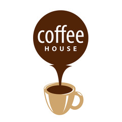vector logo cup and coffee stream