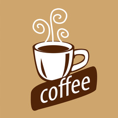 vector logo cup of coffee and steam