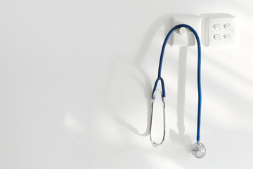 Stethoscope on the wall