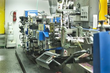 Fototapeta na wymiar Printing labels on offset machine