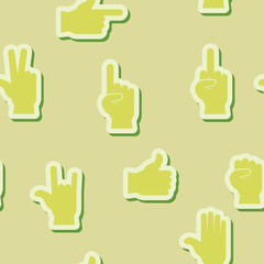 Seamless background with hands and finger icons for your design