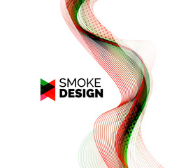 Color smoke wave on white - design element