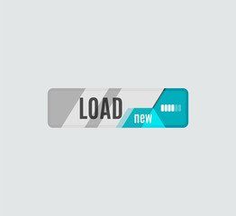 Load button, futuristic hi-tech UI design