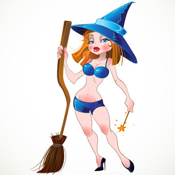 vector yong pretty naked sexy witch