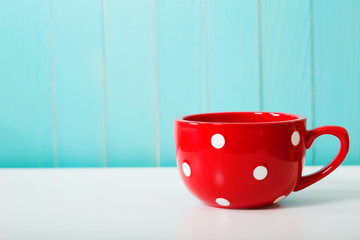 Red polka dot coffee mug - Powered by Adobe