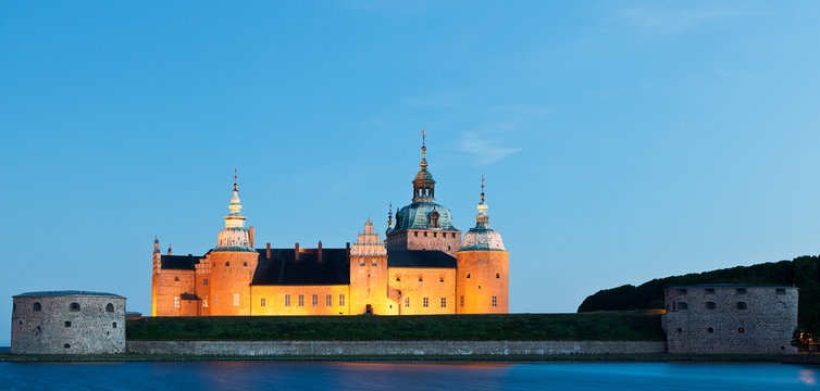 Schloss Kalmar beleuchtet