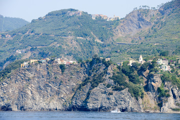 The villages of Corniglia and in the top San Bernardino