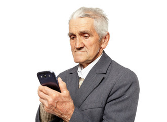 Old man with smartphone
