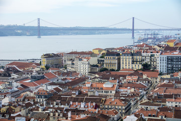 Fototapeta na wymiar Ponte 25 de Abril, the 25th of April Bridge Lisbon