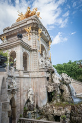 Fountain in Parc de la Ciutadella called Cascada in Barcelona, Spain