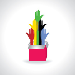 colorful helping hands extract of the box