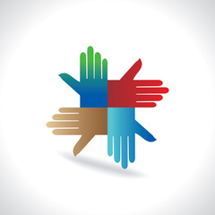 hands icon symbol of team work vector 