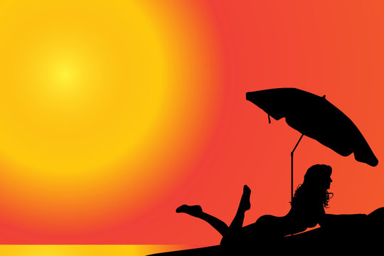 Vector silhouette of a woman.