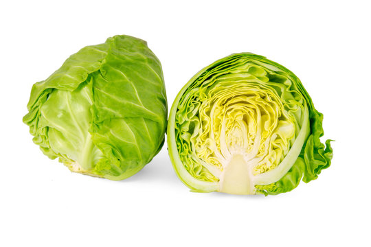 Sliced green cabbage isolated