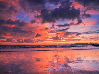 Sunset on the beach of Ao Nang