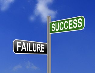 Success & failure road signs