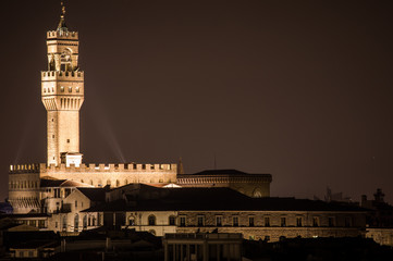 Fototapeta premium Florence by Night. Landscape from Piazzale Michelangelo 