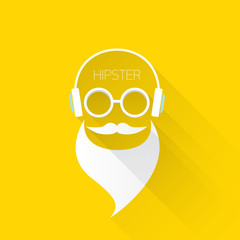 hipster man icon. Fashion silhouette hipster style