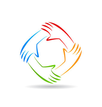 Teamwork Unity Hands Logo 