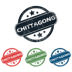 Obraz premium Round Chittagong city stamp set