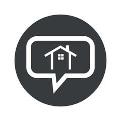 Round dialog cottage icon