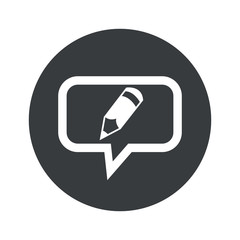 Round dialog pencil icon