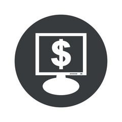 Round dollar monitor icon