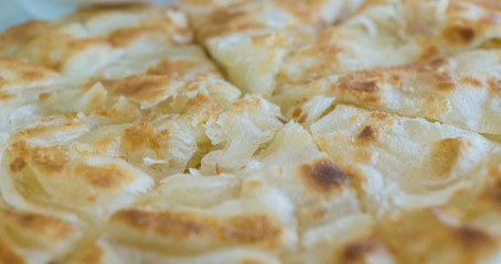 Texture of hot Chapati, Roti macro