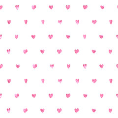 Seamless polka dot hearts pattern. © rea_molko