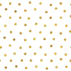 Sierkussen Naadloze polka dot gouden patroon. © rea_molko