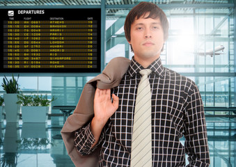 Business man at the airport terminal