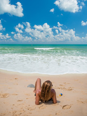 Summer vacation woman on beach