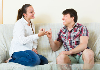 Couple reconciled after a quarrel