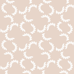 Fototapeta na wymiar White branches on beige seamless pattern. Vector background