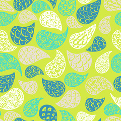 Paisley vector seamless pattern.