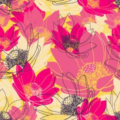 Foto op Plexiglas anti-reflex Vector seamless floral pattern.  © Natalya Levish