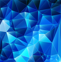 Abstract blue triangular geometric background with vibrant stylish color tones.