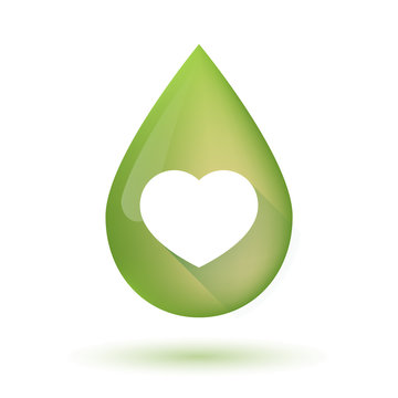 Olive oil drop icon with a heart