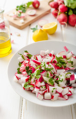Radish Spring salad with herbs