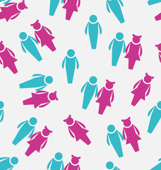 Seamless Pattern of Male and Female symbols