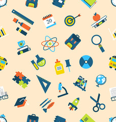 Seamless Texture with of Education Icons