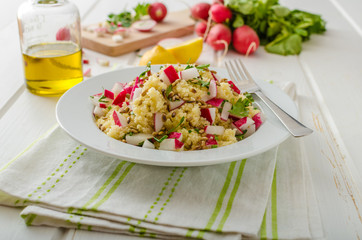 Couscous with radishes and herbs